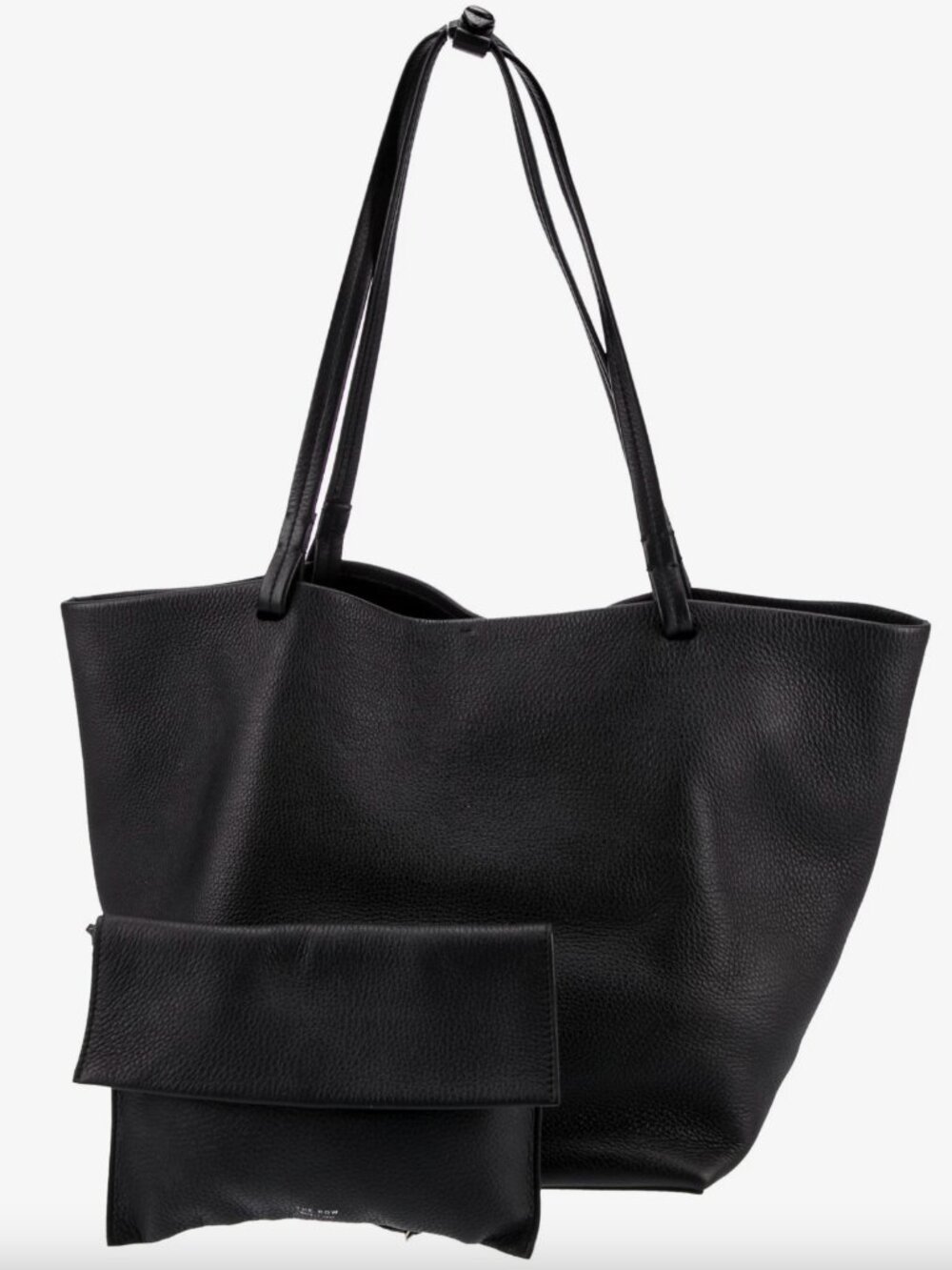 The Row Park Tote Three Black Grained Leather Tote Bag - Picture 5 of 6